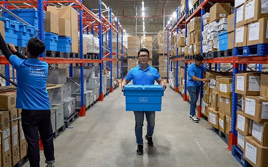 A modern self storage facility in Ho Chi Minh City with secure individual units.