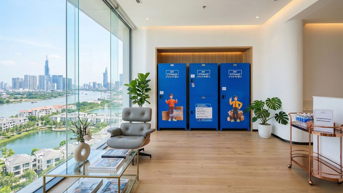 Lockers For Storing Belongings In A Shophouse To Increase Amentities